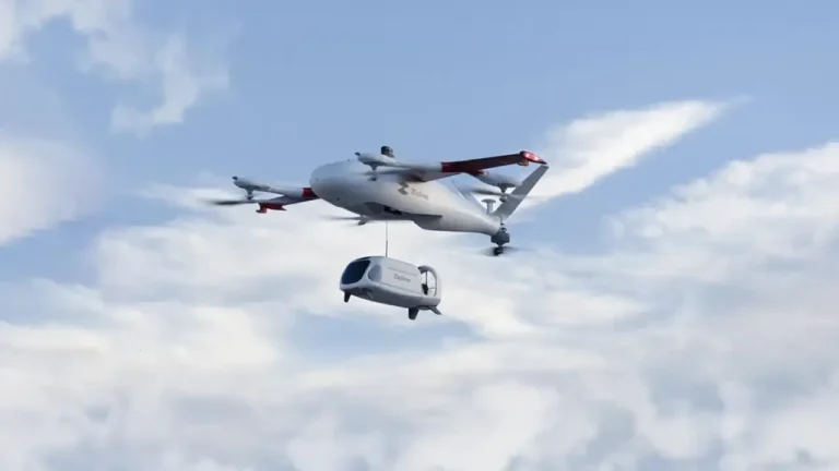 drone zipline plataforma 2 fazendo entrega por drone silenciosa