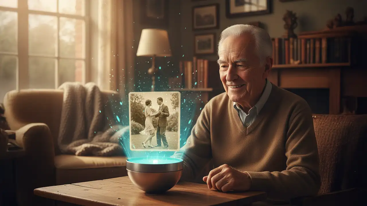 Tecnologia de IA em 2026 permitindo a interação com memórias e fotografias animadas.