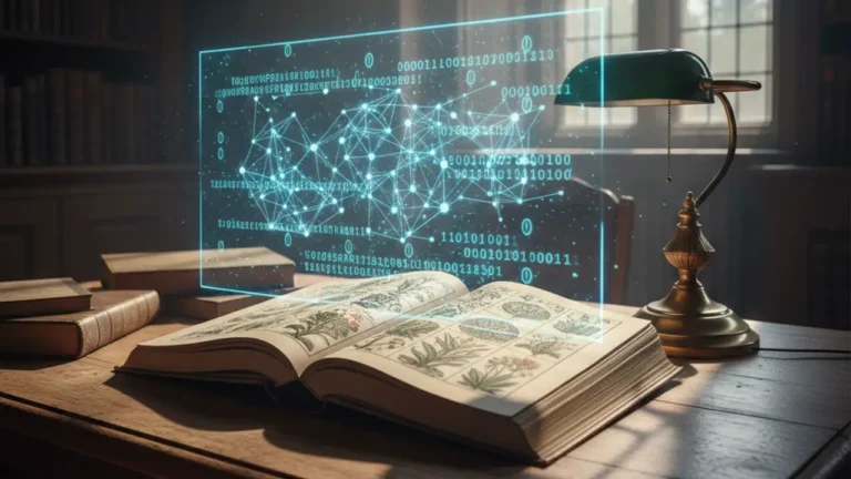 Manuscrito Voynich sendo analisado por tecnologia de inteligência artificial em 2026